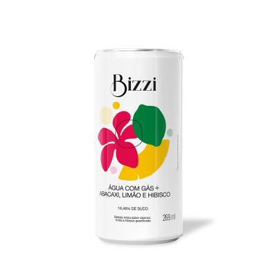 AGUA COM GAS SABOR ABACAXI LIMAO HIBISCO 269ML BIZZI