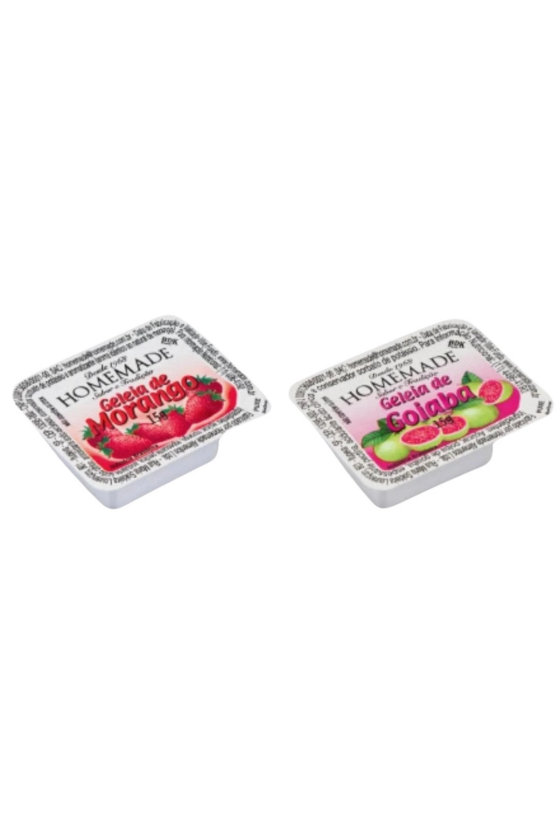 GELEIA MORANGO GOIABA BLISTER 15 G CX 144 HOMEMADE